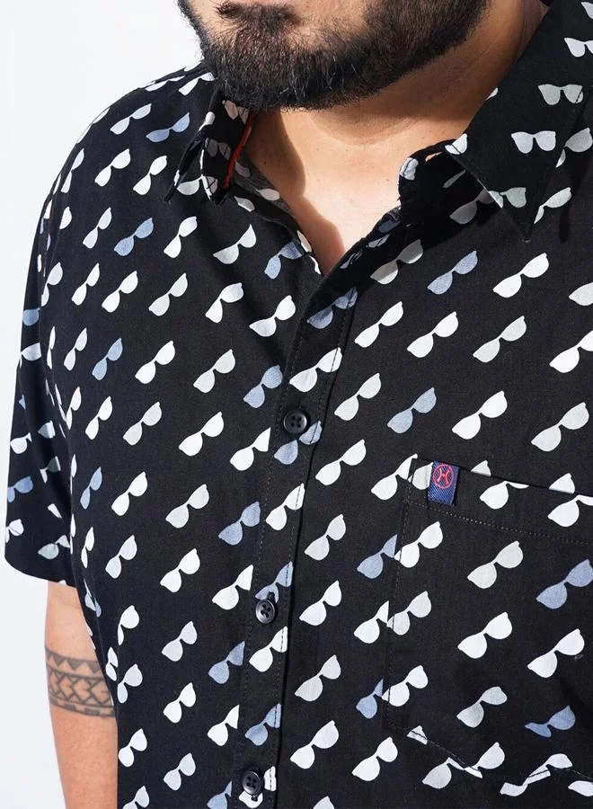 Take Two  Plus Size Printed Short Sleeve Shirt By Hardsoda for Men | Best Price UAE