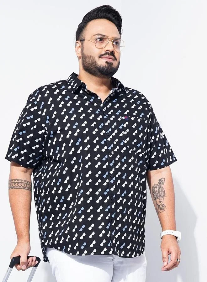 Take Two  Plus Size Printed Short Sleeve Shirt By Hardsoda for Men | Best Price UAE