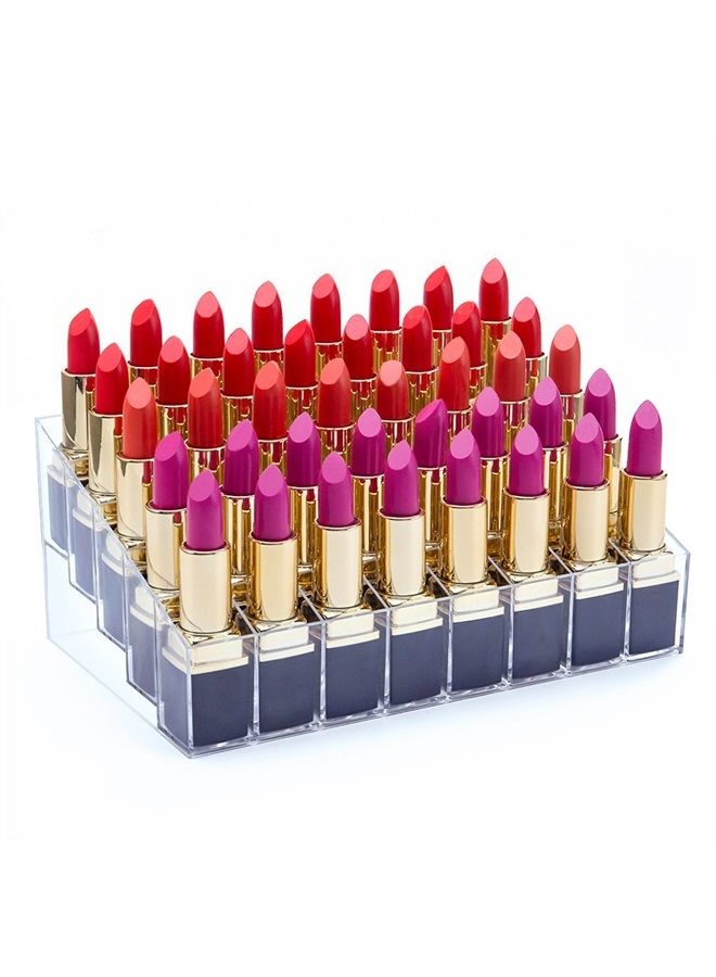 Benbilry Lipstick Holder, 40 Space Acrylic Lipstick Holder Organizer Case Display Rack，40 Slots (in a 8 x 5 Arrangement) Stand Cosmetic Makeup Organizer Lipstick, Brushes, Bottles More - Image 1