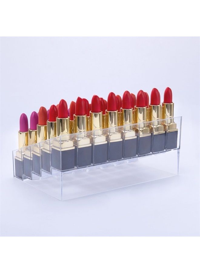 Benbilry Lipstick Holder, 40 Space Acrylic Lipstick Holder Organizer Case Display Rack，40 Slots (in a 8 x 5 Arrangement) Stand Cosmetic Makeup Organizer Lipstick, Brushes, Bottles More - Image 3