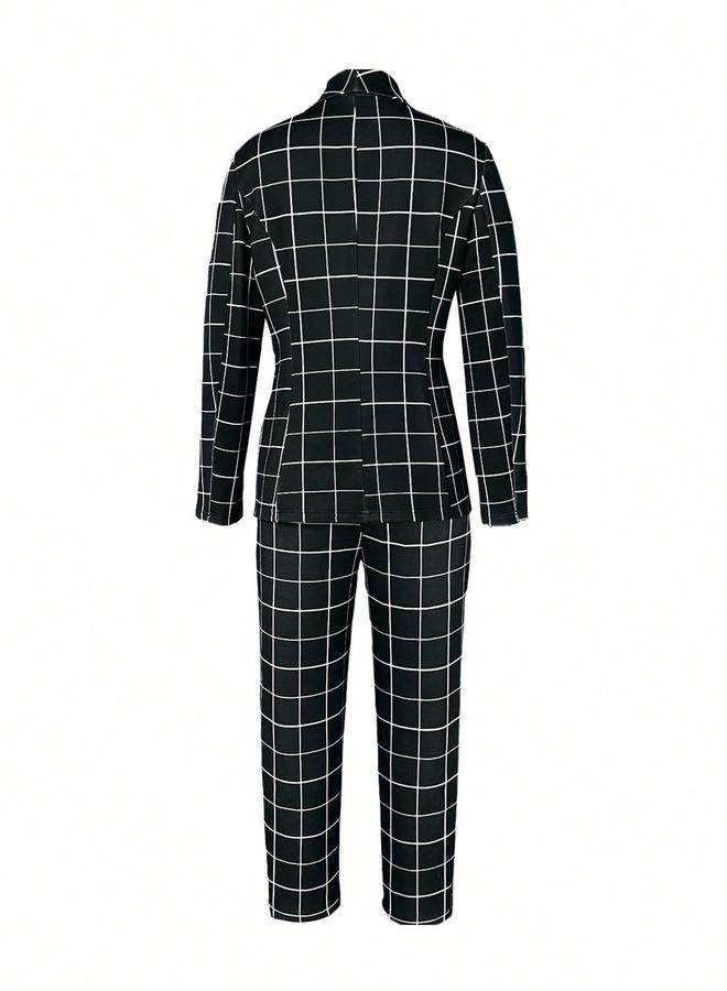 تايك تو بليزر بنقشة مربعات - Image 2