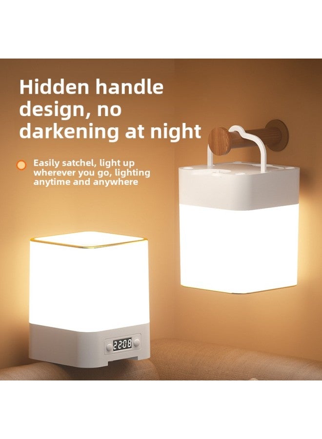 Desktop Bedside Lamp Clock Remote Control Charging Touch Household Baby Feeding Bedside Lamp Outdoor Camping Lamp-Light Color:U1 Plug-in Model  - Image 3