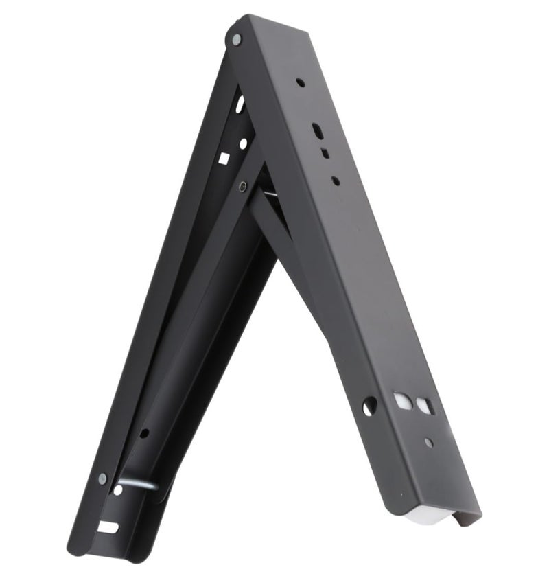 MHS Heavy Duty Folding Table Brackets (1 Pair) Grey Powder Coated Wall Mount Shelf Brackets with Special Release Latch Fold Away Desk & Workbench (Bracket Set Only) (400mm (16inch)) - Image 5