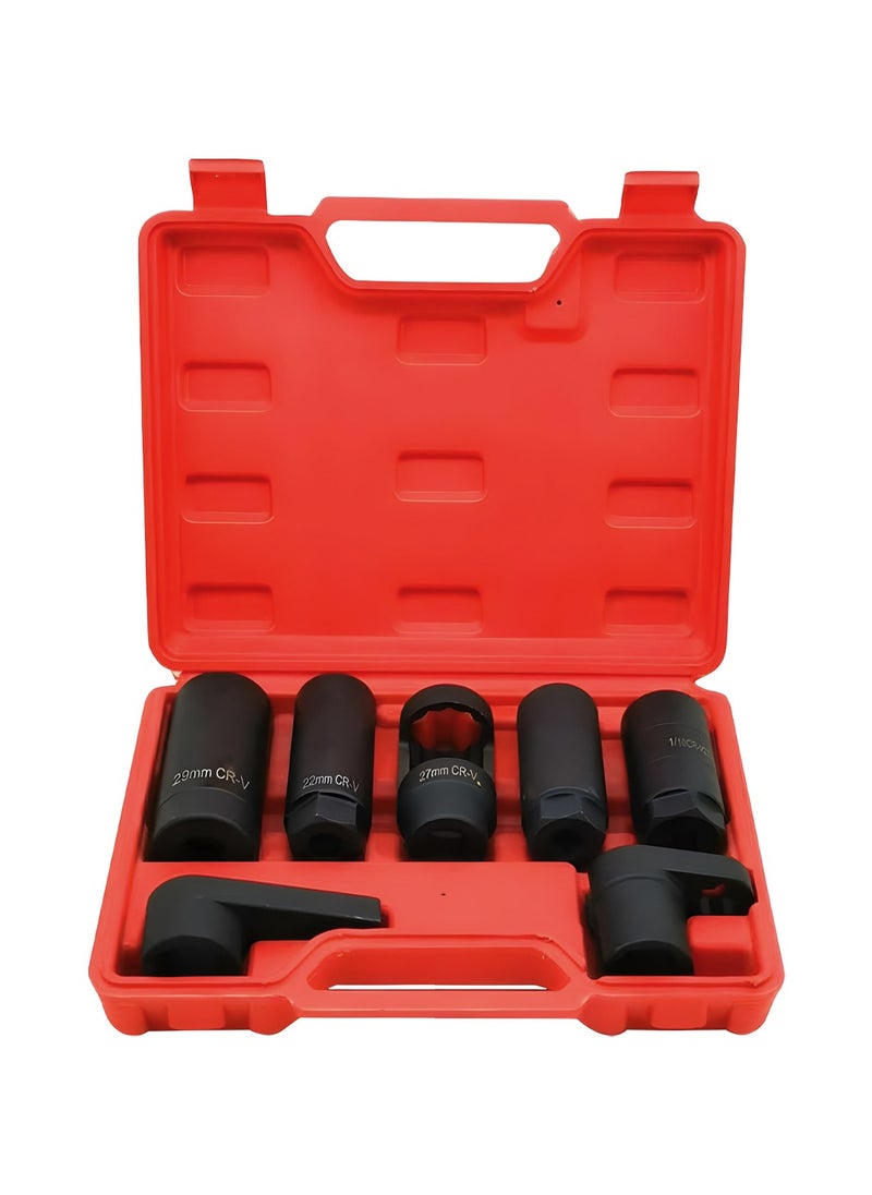 DEFAONS - DEFAONS 7-Piece Professional Heavy-Duty Impact Socket Wrench Set – Durable CR-V Steel Construction, Multiple Sizes for Automotive and Industrial Use, Compact Red Carrying Case Included, Ideal for Mechanics and DIY Enthusiasts - Image 1