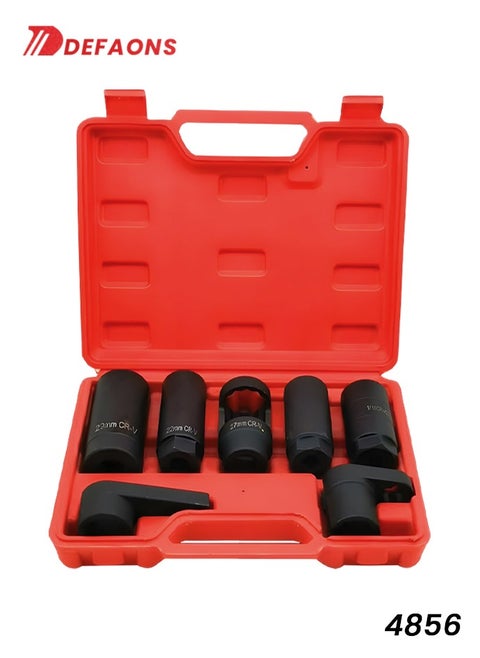 DEFAONS 7-Piece Professional Heavy-Duty Impact Socket Wrench Set – Durable CR-V Steel Construction, Multiple Sizes for Automotive and Industrial Use, Compact Red Carrying Case Included, Ideal for Mechanics and DIY Enthusiasts