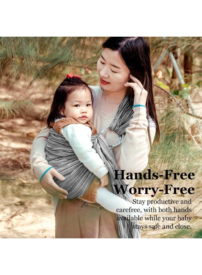 Vlokup Ring Sling Baby Carrier, Soft Cotton Baby Sling Carrier Newborn to Toddler - Image 4