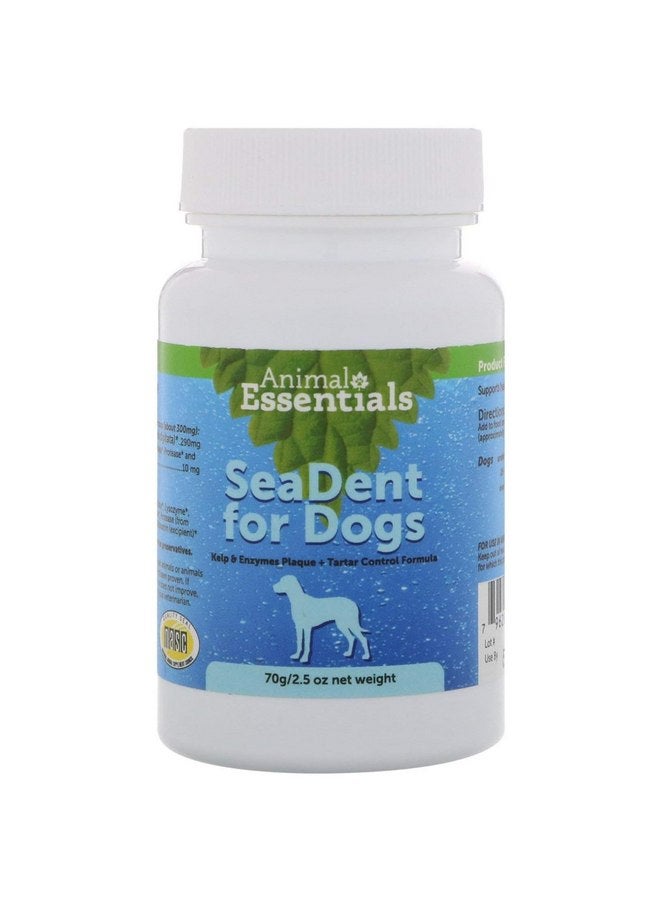 Animal Essentials SeaDent for Dogs - Kelp and Enzymes Plaque, Tartar Control Formula, Alpha Beta Amylase, Cellulase, Marshmallow Root, Slippery Elm Inner Bark, All Natural - 2.5 Oz (Pack of 1) - Image 1