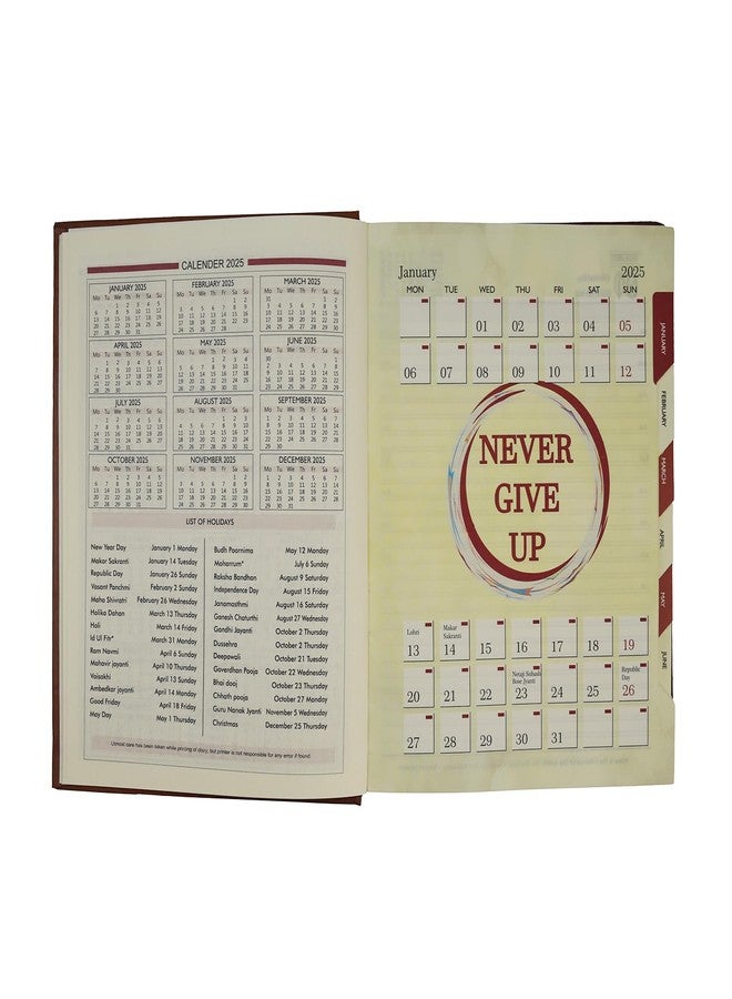 Cubic 2025 Premium Inspire You Theme Gift Set| Diary Calendar Pen | Executive diary|B5 Size|Month Cut| Natural Shade Paper|Best New Year Gift|Corporate Gift | With Book Mark | Sunday half - Image 4