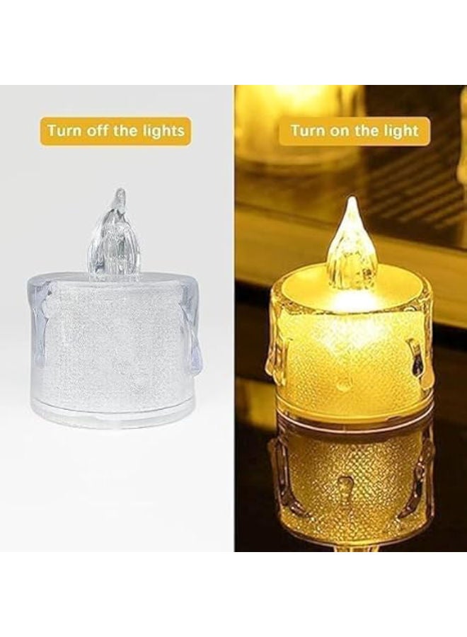 6 pieces - Electric Flameless & Smokeless LED Diya Lights, Crystal Candle - Image 2