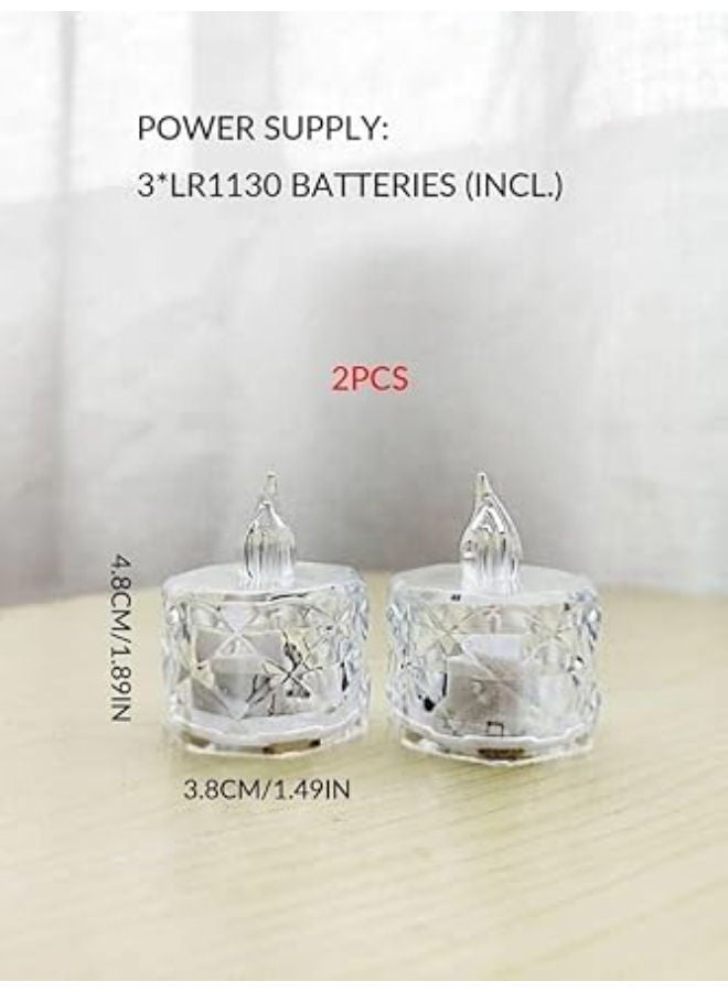 6 pieces - Electric Flameless & Smokeless LED Diya Lights, Crystal Candle - Image 4