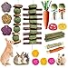 Jorewood 21 Pcs Rabbit Chew Toys for Teeth Natural Bunny Toys Peach Wood Grass Timothy Sticks Chew and Treat for Guinea Pigs Hamster Chinchillas and Other Small Pets - Image 3