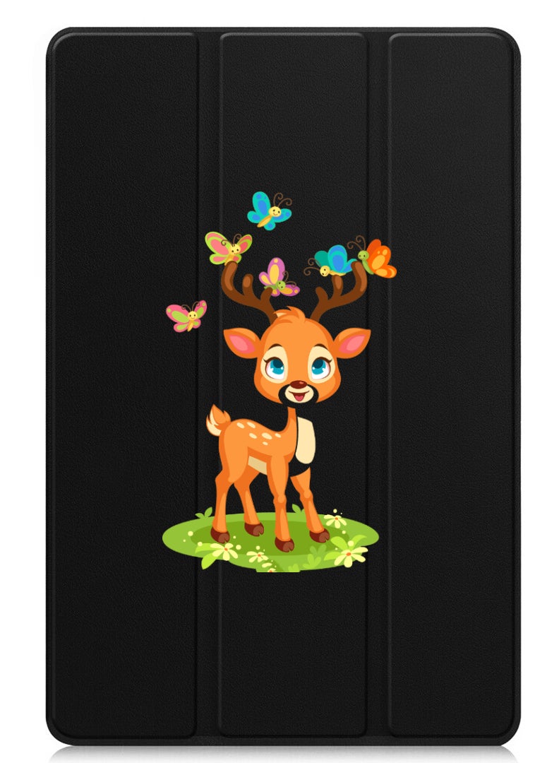 Theodor Protective Flip Case For OnePlus Pad 2 (2024) & OnePlus Pad Pro (2024) With Trifold Stand Auto Wake Sleep Shockproof Cover deer - Image 1