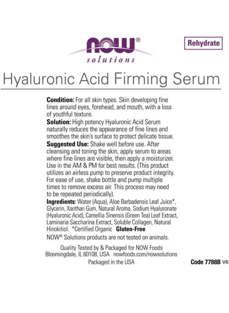 now Hyaluronic Acid Firming Serum, 1 fl oz (30 ml) - Image 3