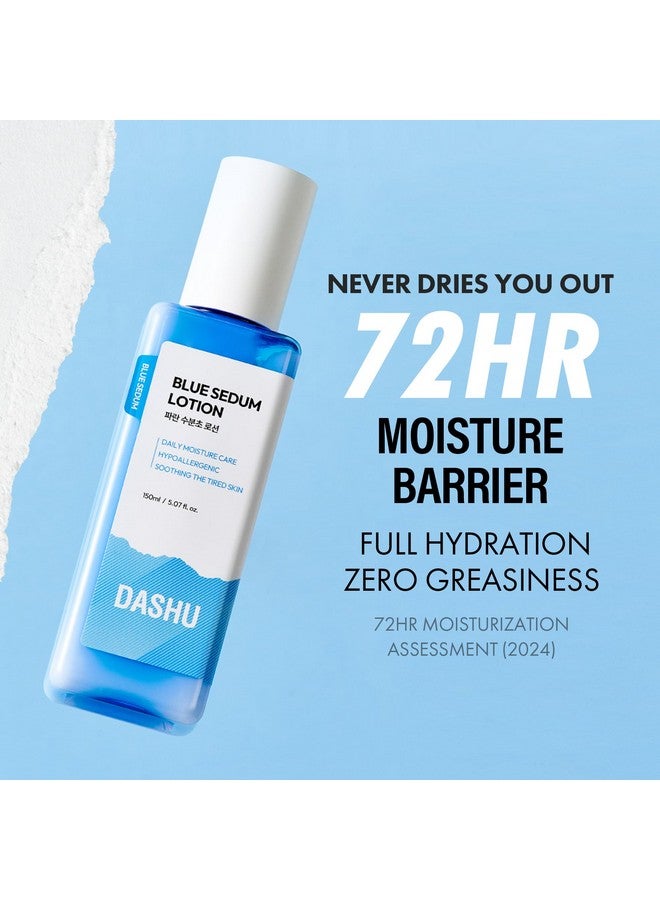 DASHU Blue Sedum Lotion | Korean Day & Night Face Lotion Barrier Repair Moisturizer w/ 8 Hyaluronic Acids | Hydrating Lotion for Men 5.07 fl oz - Image 2