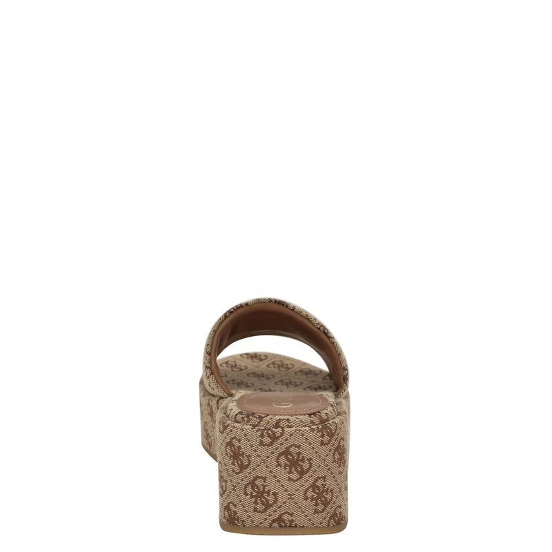 Guess Women's BINTAI Sandal, Medium Brown Logo 210, 9 - Image 3