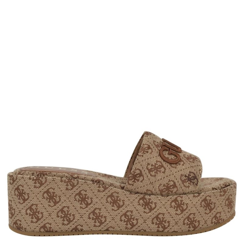 Guess Women's BINTAI Sandal, Medium Brown Logo 210, 9 - Image 2