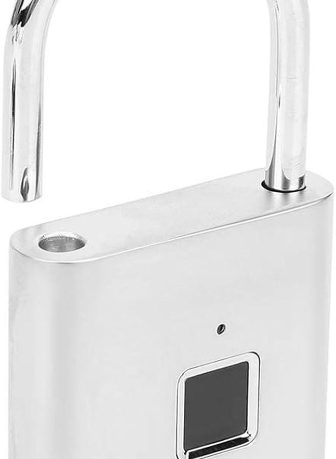 Smart Keyless Padlock USB Rechargeable Lithium Battery Electronic Lock For Suitcases Gym Lockers Silver - Image 4