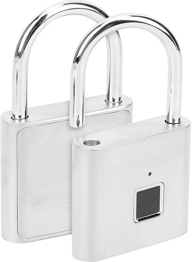 Smart Keyless Padlock USB Rechargeable Lithium Battery Electronic Lock For Suitcases Gym Lockers Silver - Image 5