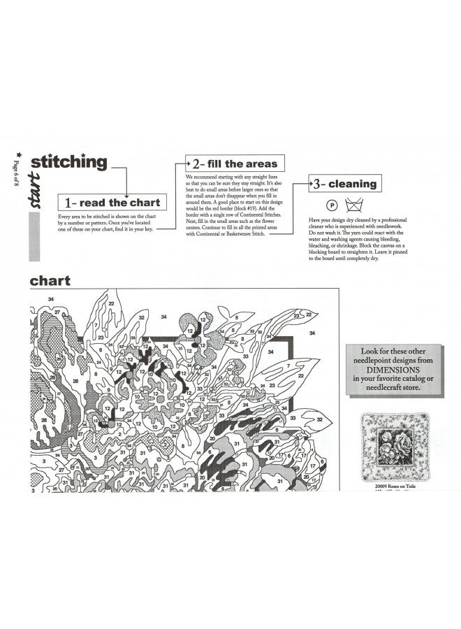 Dimensions Needlepoint Kit, Floral Splendor, 14'' x 14'',Red - Image 4