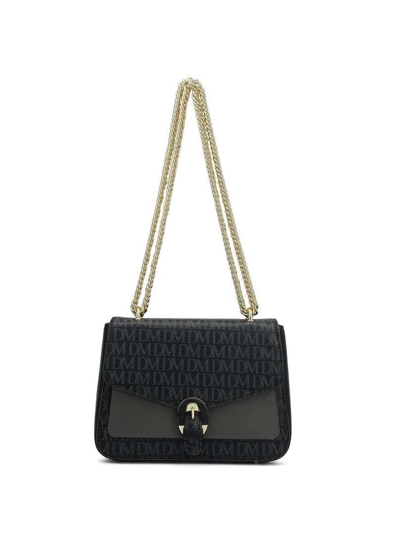 Da Milano Genuine Leather Black Sling Bag