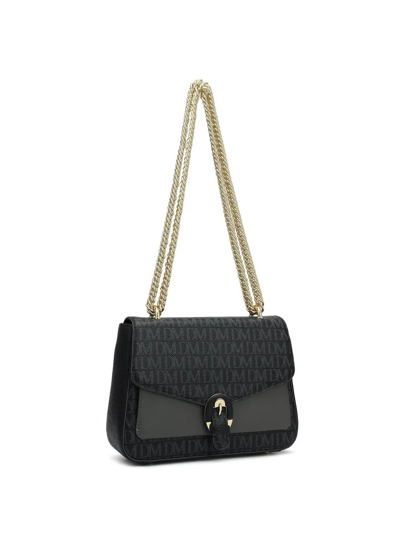 Da Milano Genuine Leather Black Sling Bag
