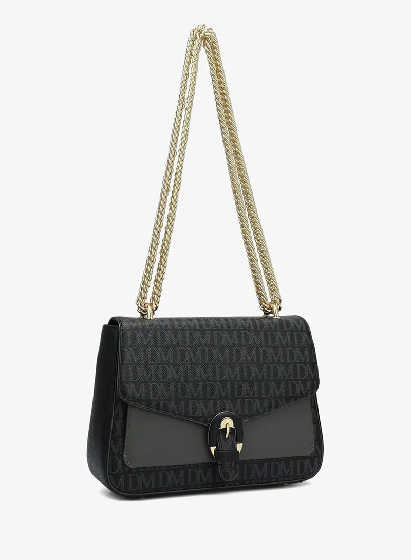 Da Milano Genuine Leather Black Sling Bag