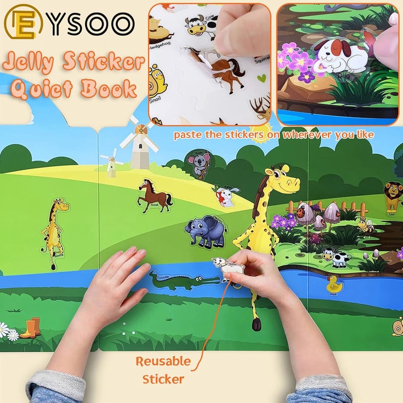EYSOO Stickers Book 8 Pack Reusable Stickers for Kids Quiet Books Preschool Kids Sticker (C) - Image 4