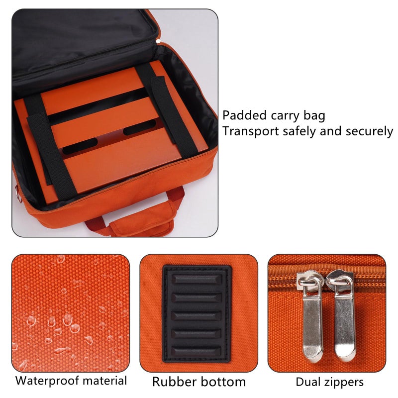 GOKKO Guitar Pedal Board 13.8" x 11" Guitar Pedalboard with Power Supply Bracket, Includes Carry Bag & Mounting Tapes (Orange, GKS-14OR) - Image 5