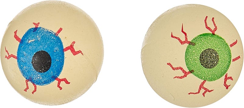 Rhode Island Novelty Glow in the Dark Halloween Eye Ball Bouncy Balls - 12 Count, 32mm