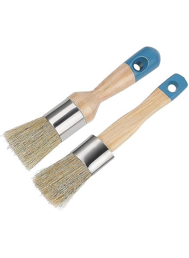 MOXO Chalk t Brush Set Furniture Reusable Round and Flat Tool for Folk Art Decor Wood Projects Stencils - Image 1