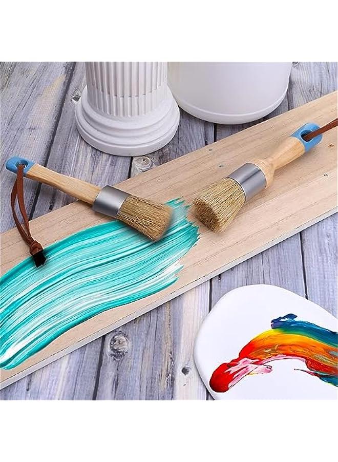 MOXO Chalk t Brush Set Furniture Reusable Round and Flat Tool for Folk Art Decor Wood Projects Stencils - Image 5