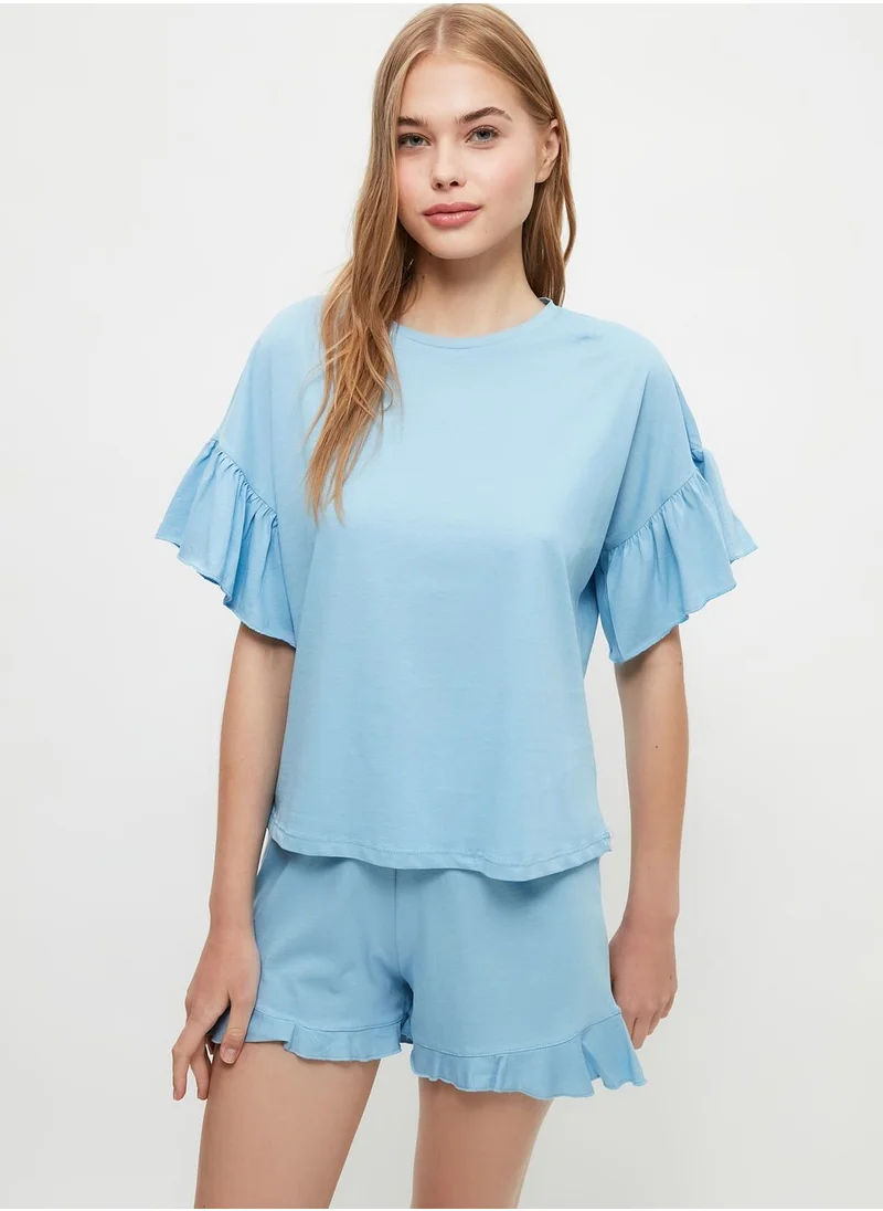 trendyol Printed Knitted Pyjama Set
