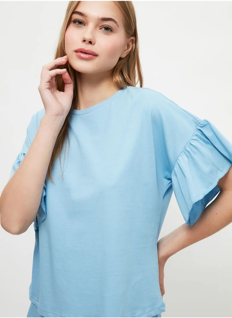 trendyol Printed Knitted Pyjama Set