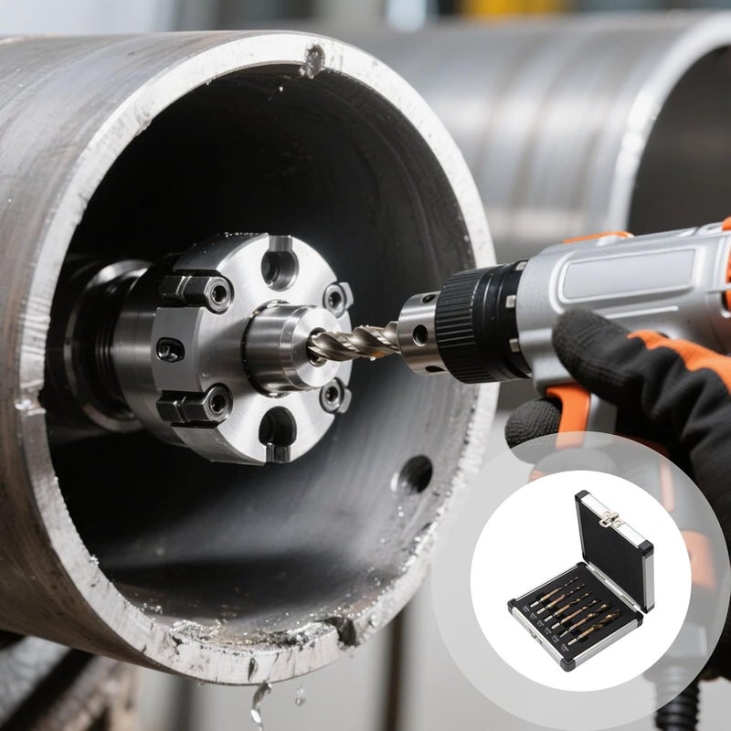 Drill Tap Bit Set, 6 Pcs M35 Cobalt Metric, for Steel Aluminum Plastic Copper, W/Case, 67 Mm-74 Mm, 2.6-2.9 in - Image 3