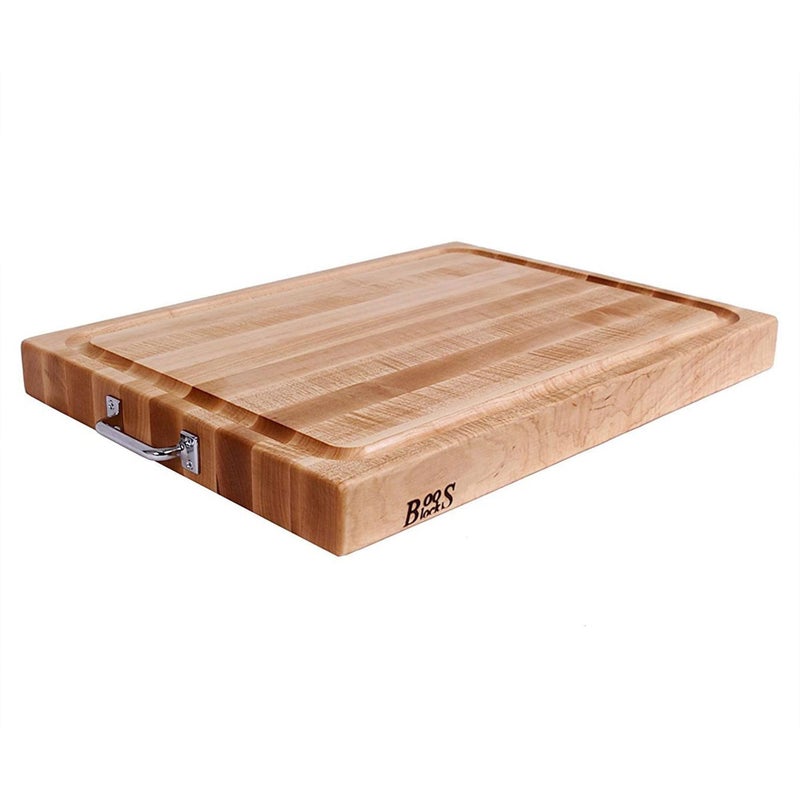 John BOOS John Boos Block Large Reversible Wood Cutting Board w Metal Handles 24x18x225 Maple 