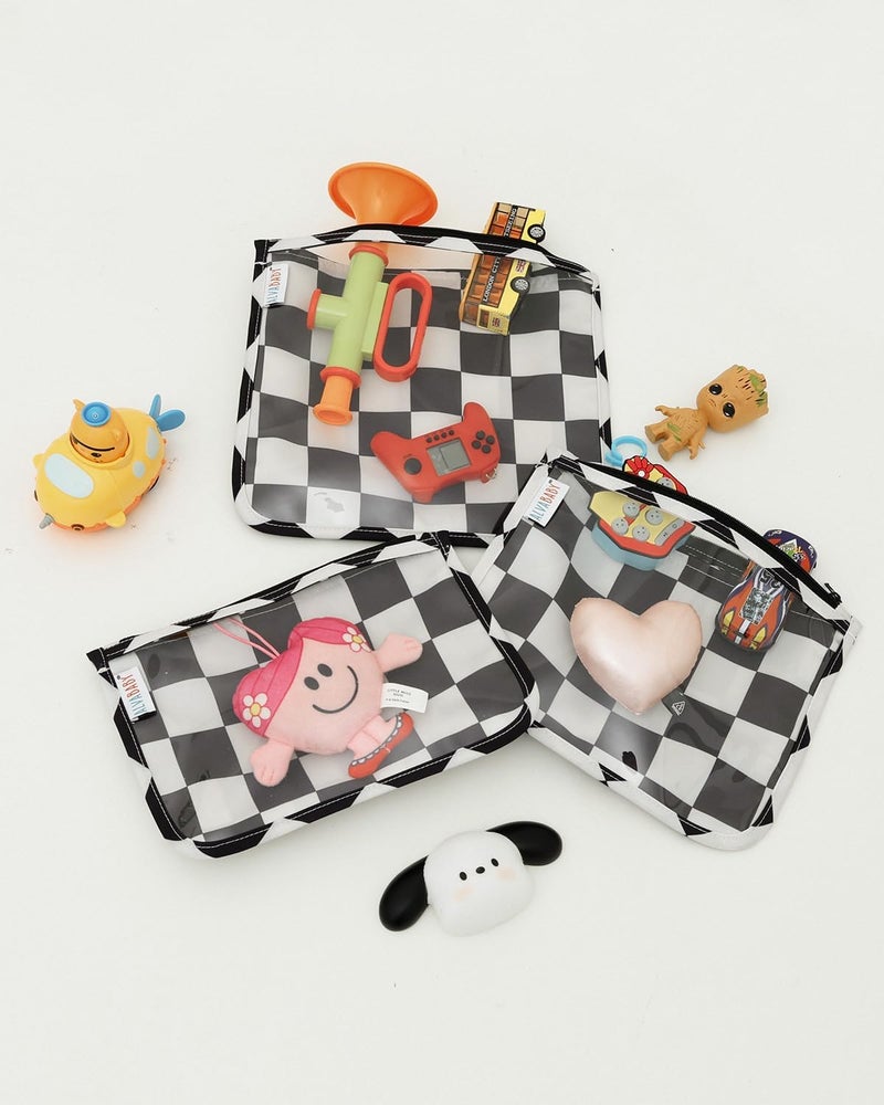 ALVA 3pcs Mess-Proof Travel Toilety Bag,Clear Cosmetic & Diaper Organizer with Front Pouch 3LT09 - Image 5