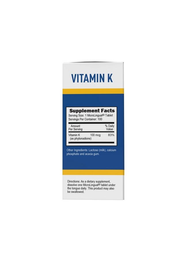 Superior Source Superior Source Vitamin K1 Multivitamins, 100 mcg,Tablet, 100 Count  - Image 2