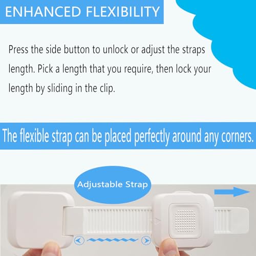 YEYA Upgraded No Drill Furniture Anchors for Baby Proofing, Anti-Tip Adjustable Straps, 4 Pack - Image 5