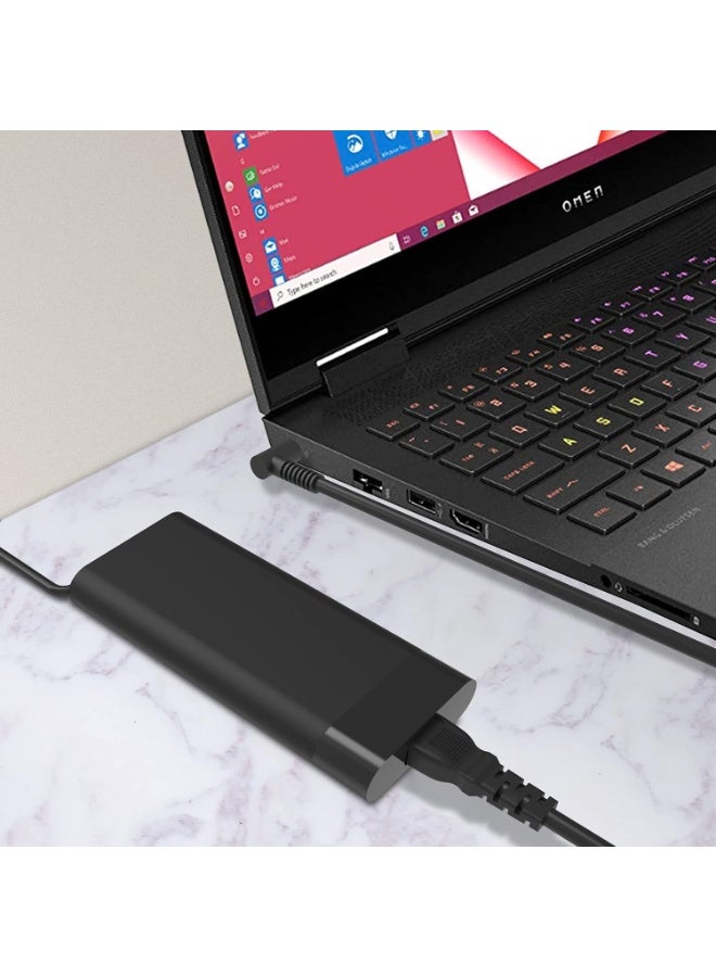 Terabyte محول طاقة 135 واط 19.5 فولت 6.9 أمبير لشاحن لابتوب متوافق مع HP Spectre x360 15t-df100 CTO، HP Pavilion Gaming 15 17 ec0013dx 15-ec0751ms L15534-001 TPN-DA11 TPN-CA13 كابل طاقة OMEN - Image 4