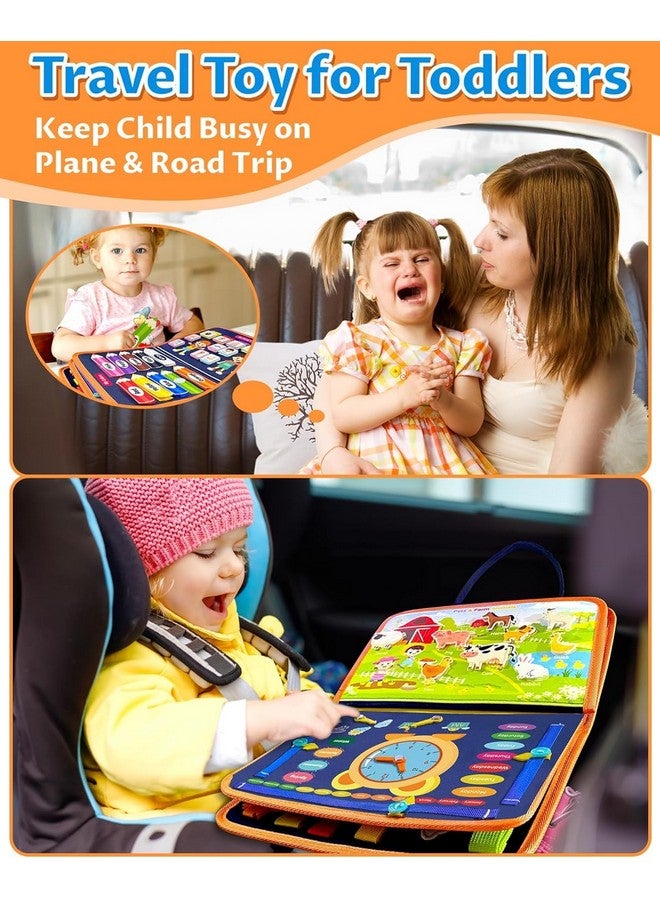 KolorFish Busy Board Montessori for 1 2 3 4 Year Old Boy & Girl Birthday Gifts, Sensory Educational Travel Toys, Toddler Activities for Learning Fine Motor Skills (Jungle Blue) - Image 2