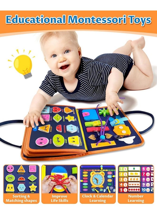 KolorFish Busy Board Montessori for 1 2 3 4 Year Old Boy & Girl Birthday Gifts, Sensory Educational Travel Toys, Toddler Activities for Learning Fine Motor Skills (Jungle Blue) - Image 4