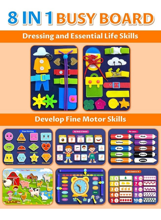 KolorFish Busy Board Montessori for 1 2 3 4 Year Old Boy & Girl Birthday Gifts, Sensory Educational Travel Toys, Toddler Activities for Learning Fine Motor Skills (Jungle Blue) - Image 3