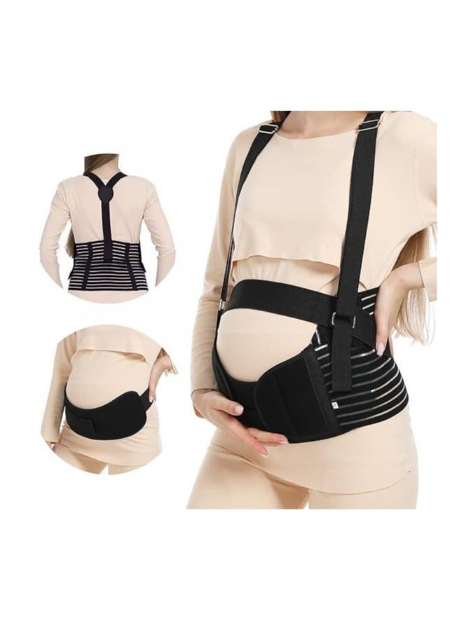 general Maternity Belly Support Belt Women's Shoulder Straps Maternity Belly Support Belt Maternity Belly Support Belt Back Support Suitable for All Stages of Pregnancy and Postpartum (1 Pack) - Image 1