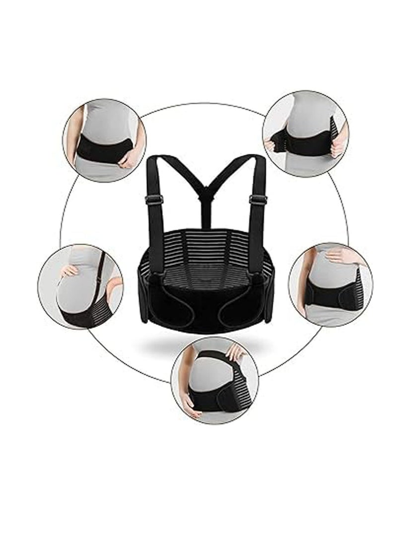general Maternity Belly Support Belt Women's Shoulder Straps Maternity Belly Support Belt Maternity Belly Support Belt Back Support Suitable for All Stages of Pregnancy and Postpartum (1 Pack) - Image 2