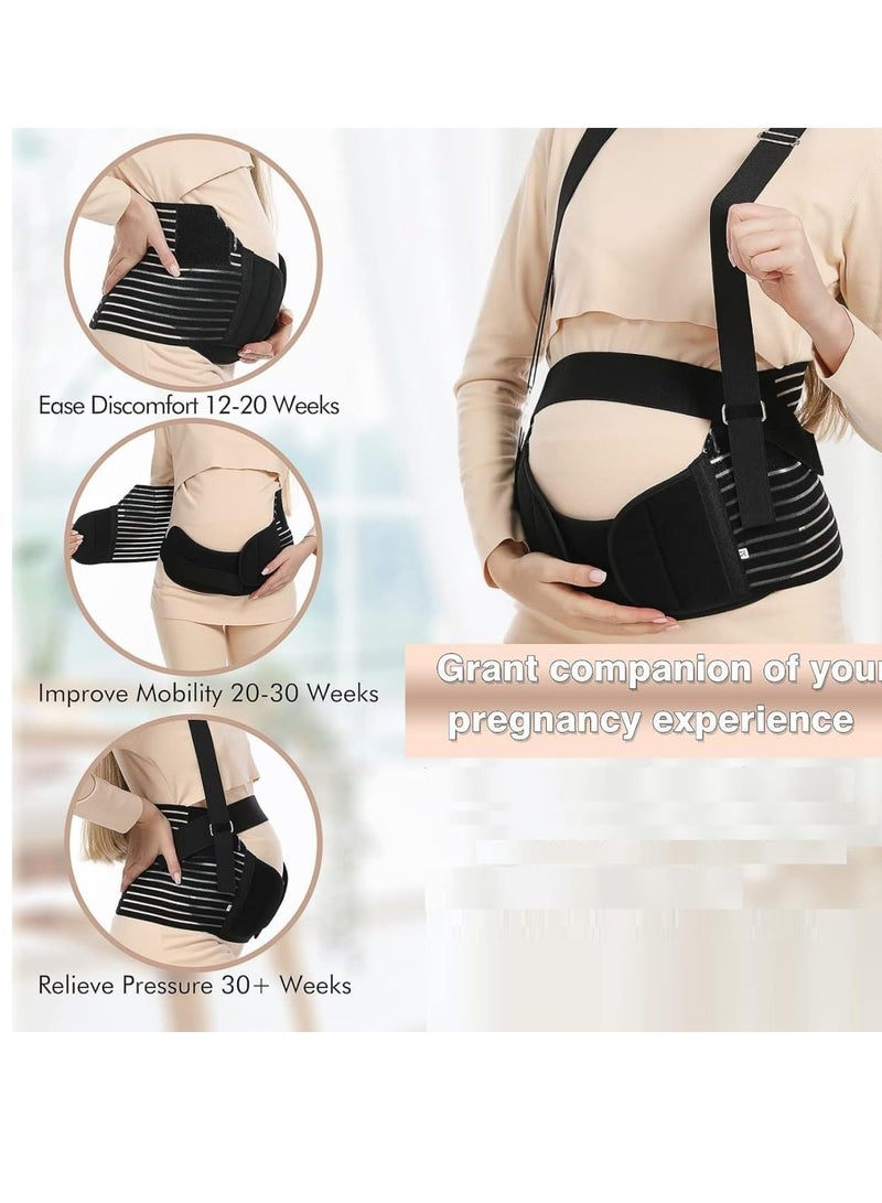 general Maternity Belly Support Belt Women's Shoulder Straps Maternity Belly Support Belt Maternity Belly Support Belt Back Support Suitable for All Stages of Pregnancy and Postpartum (1 Pack) - Image 4