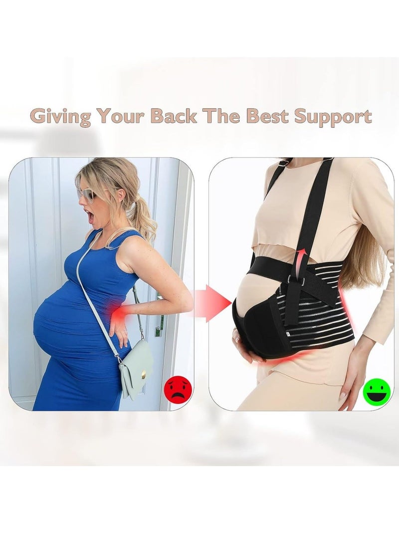general Maternity Belly Support Belt Women's Shoulder Straps Maternity Belly Support Belt Maternity Belly Support Belt Back Support Suitable for All Stages of Pregnancy and Postpartum (1 Pack) - Image 5