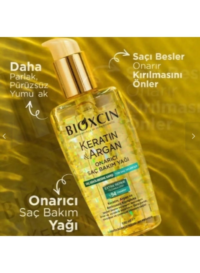 Bioxcin Keratin Argan Repair Hair Oil 150ml for Damaged, Dull Hair - Image 4
