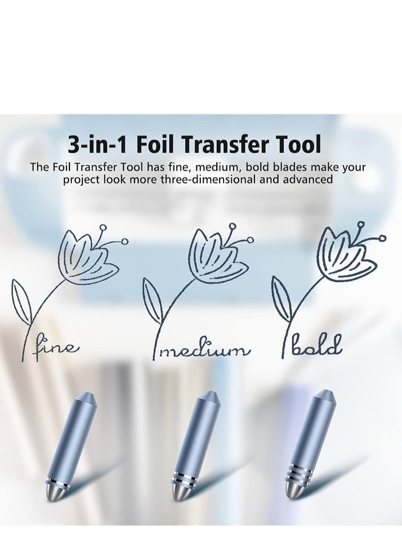 SYOSI - 3 in 1 Foil Transfer Kit, Foil Transfer Tool Replacement, Suitable for Maker /3, Explore, Explore One & Explore Air 2/3, Including Fine, Medium, Bold Blades (Blue) - Image 1