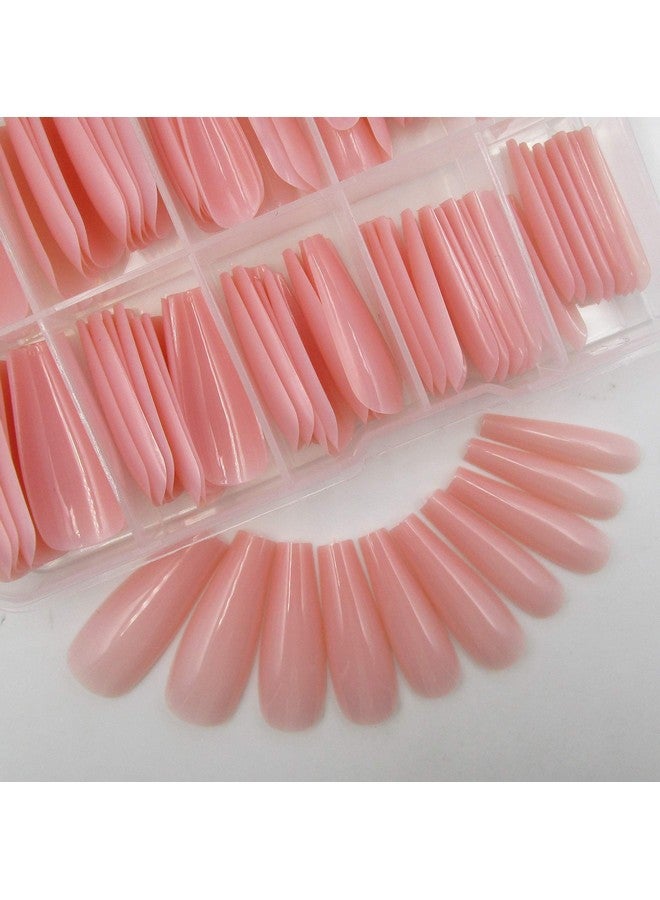 لايفيكس تول 100 قطعة من أظافر راقصة الباليه الملونة بالضغط على الأظافر الطويلة العارية، أطراف أظافر زائفة بغطاء كامل، تصميم أظافر أكريليك للنساء والفتيات المراهقات (عارية) - Image 5
