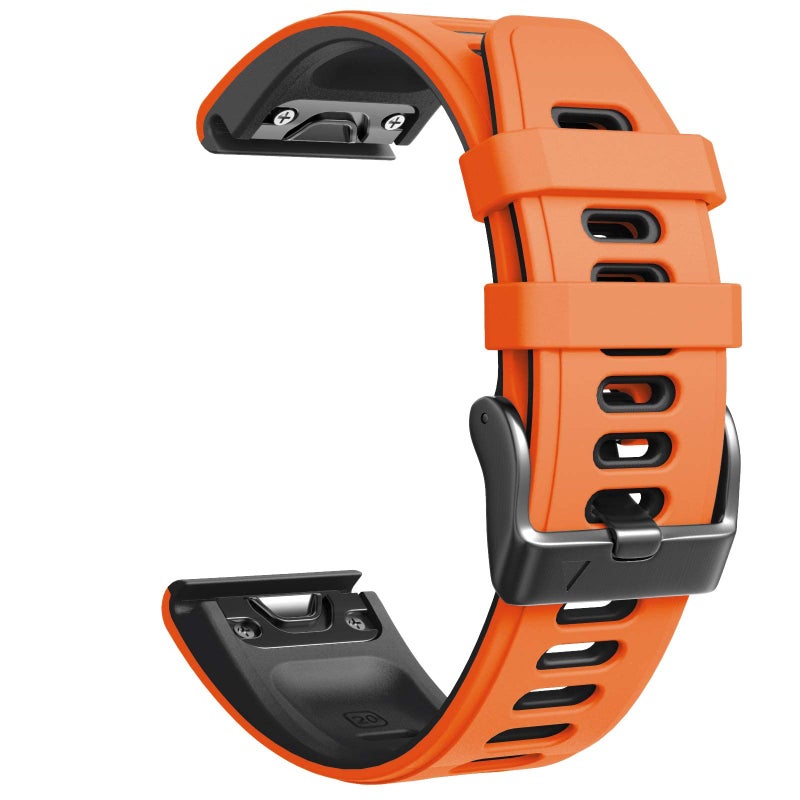 ANCOOL Fenix 7S Watch Band/Fenix 6S Watch Band 20mm Silicone Watch Bands Replacement for Fenix 5S/Fenix 6S Pro/Fenix 7S Pro(Orange-Black) - Image 4
